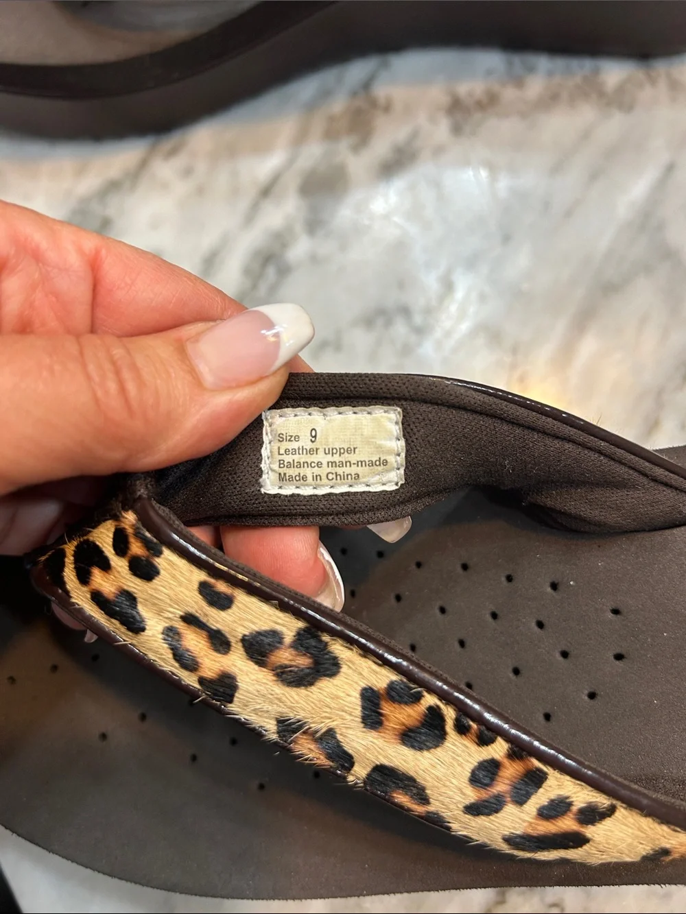 Volatile Leopard-Print Wedge Thong Sandals in Brown